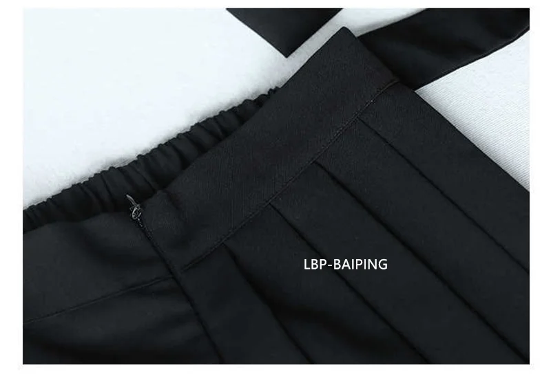 Fashion Korean New Autumn Irregular False Two-piece Skirt Pants Women Wide-leg Pant Ladies Elastic Waist Straps Casual Pant Lady