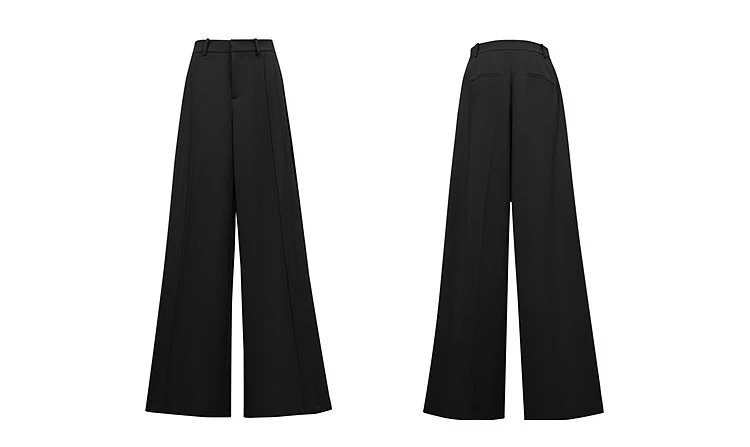 Amii Wide Pants Woman 2026 Autumn New Pleated Breathable Casual Trousers Loose Versatile Middle-aged Women's Clothing 12623019
