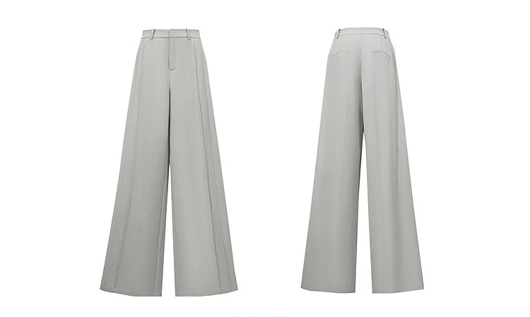 Amii Wide Pants Woman 2026 Autumn New Pleated Breathable Casual Trousers Loose Versatile Middle-aged Women's Clothing 12623019