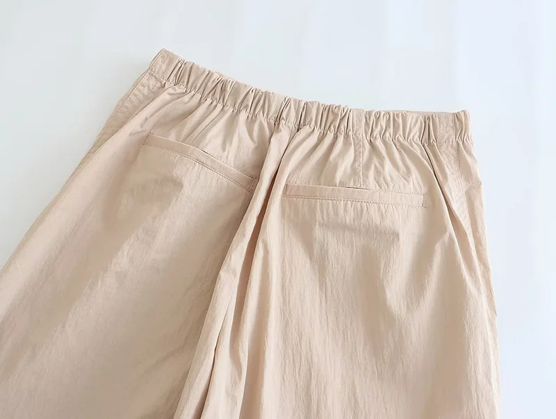 Women Fashion Parachute Cargo Pants Vintage Jogging Trousers High Elastic Waist Female Chic Lady Boot Cut
