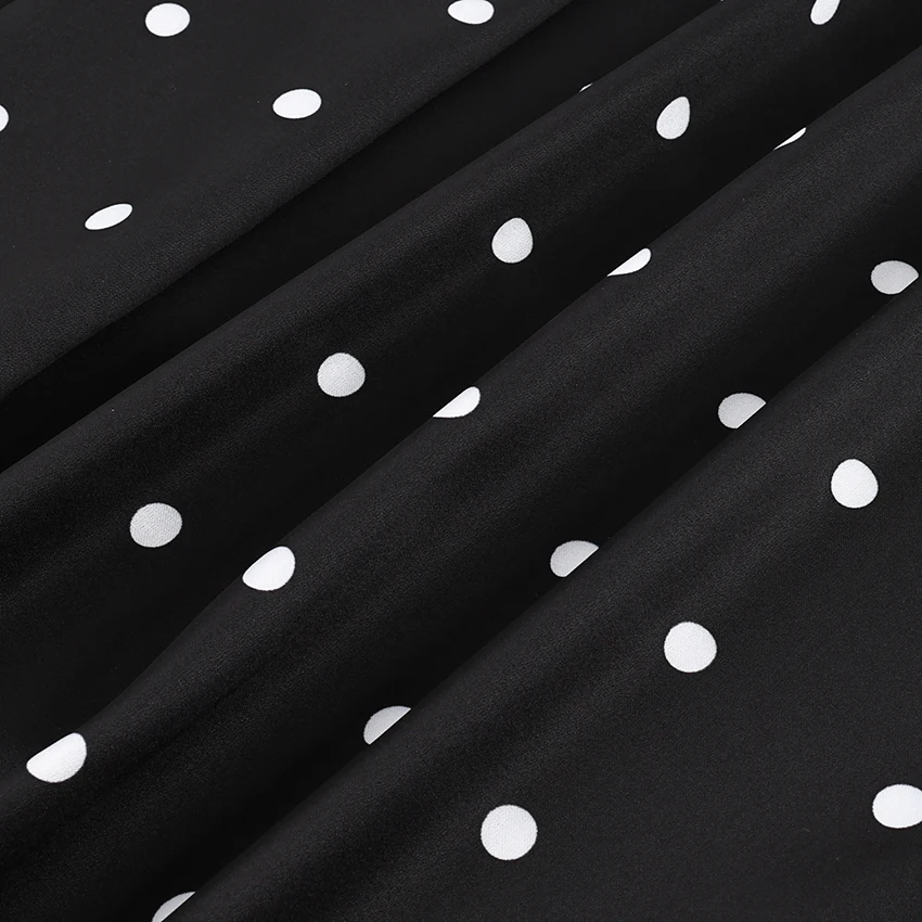 Linad Casual Black Long Dot Pants Women Street Chic Low Waist Wide Leg Pants Autumn Fashion Polyester  Loose Trousers 2025 Fall