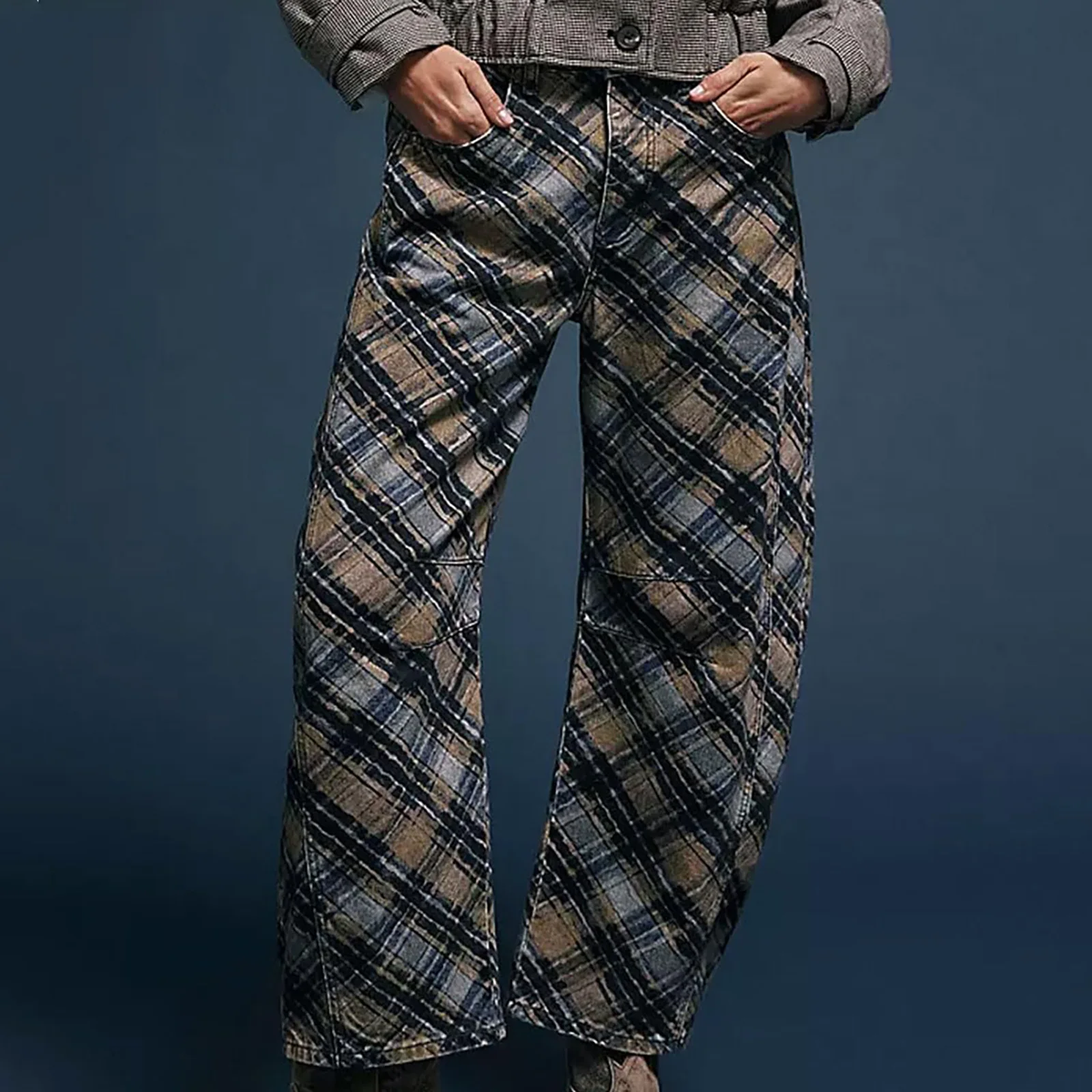 Men Women Retro Gothic High Waist Y2k Baggy Black Harajuku Hip Hop Pattern Sickle-shaped Wide-leg Pants Wide Leg Python Capris