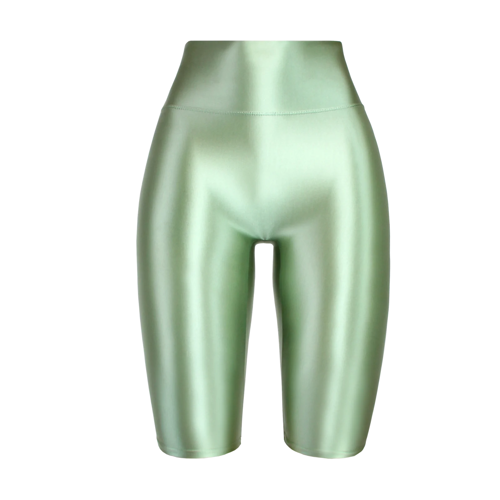 MJINM High Waist Glossy Smooth Knee-Length Tights Women's Fitness Running Sportswear Beach Pants Board Sports Leggings Sweatpant