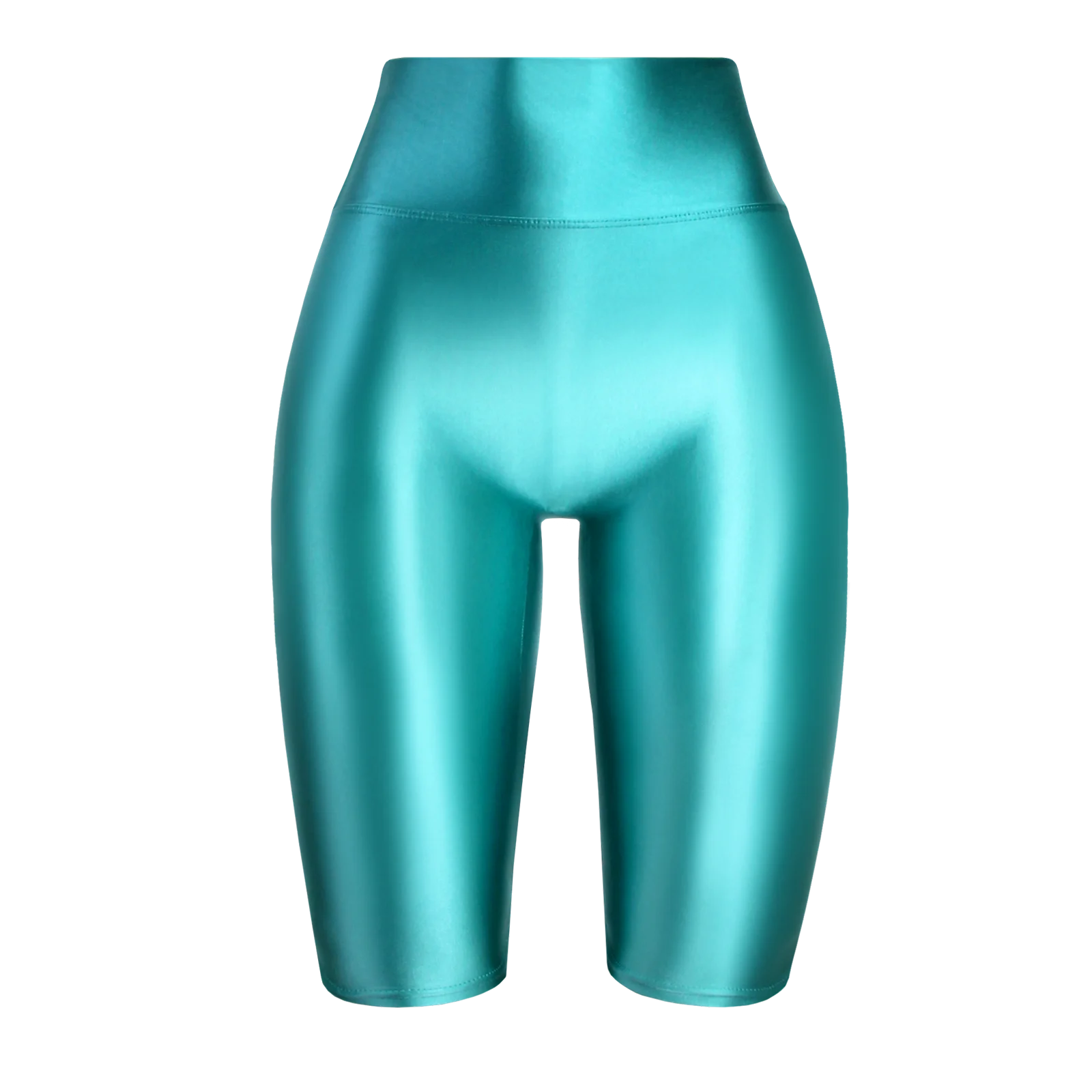MJINM High Waist Glossy Smooth Knee-Length Tights Women's Fitness Running Sportswear Beach Pants Board Sports Leggings Sweatpant