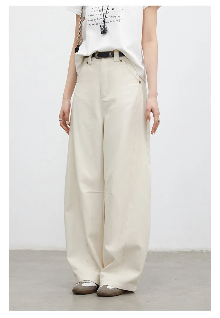 CHIC VEN Fashion Women Pants Solid Loose Casual High Waisted Ladies Wide Leg Trousers Cotton Spring Summer 2026