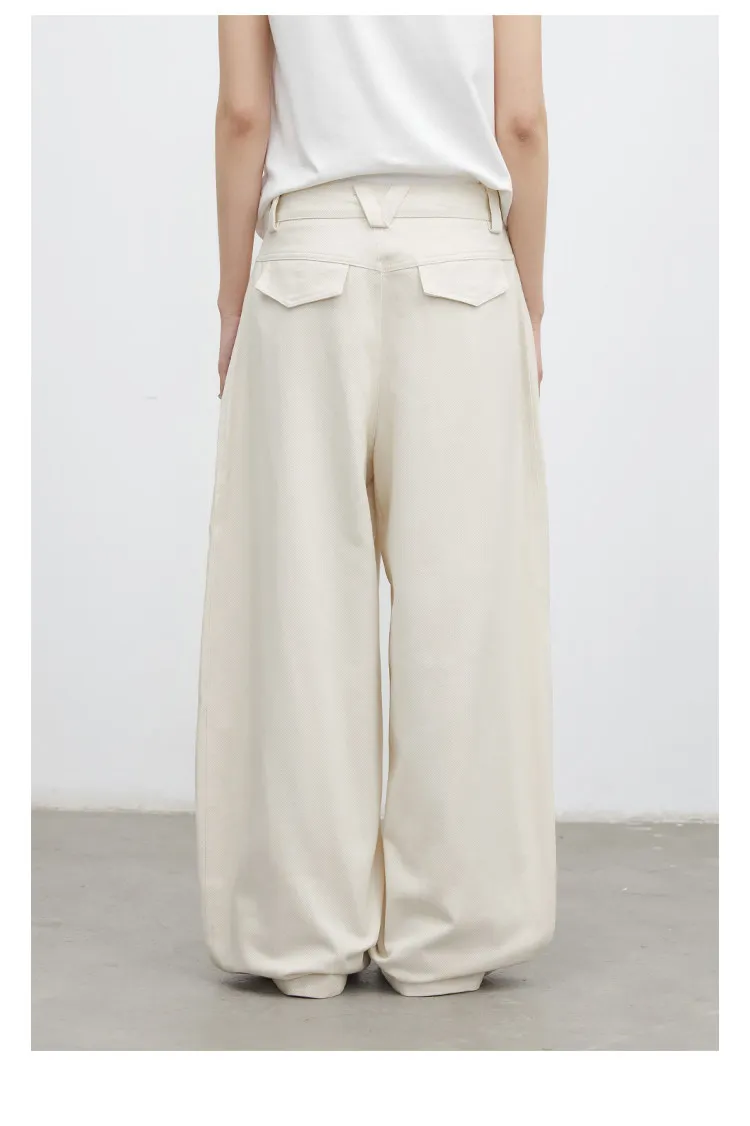 CHIC VEN Fashion Women Pants Solid Loose Casual High Waisted Ladies Wide Leg Trousers Cotton Spring Summer 2026