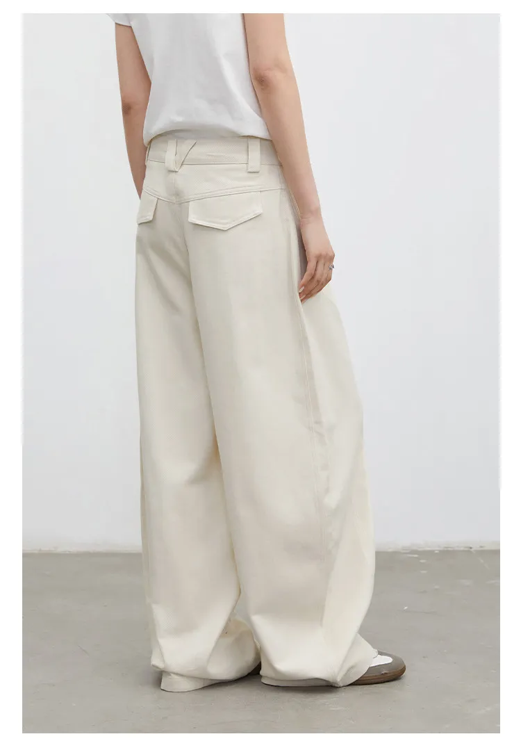 CHIC VEN Fashion Women Pants Solid Loose Casual High Waisted Ladies Wide Leg Trousers Cotton Spring Summer 2026