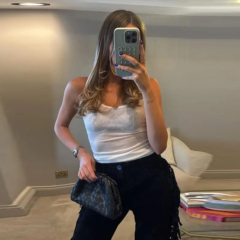 Casual Tassels Trousers Women's Solid Faux Suede Zipper Button Long Pants 2026 Spring New Female Fashion Streetwear
