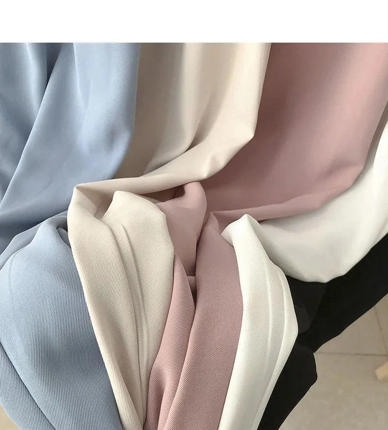 Women Fashion Suit Pant High Waist Casual Loose Straight Solid Trouser Office Lady Streetwear Button Up Elastic Nine Points Pant