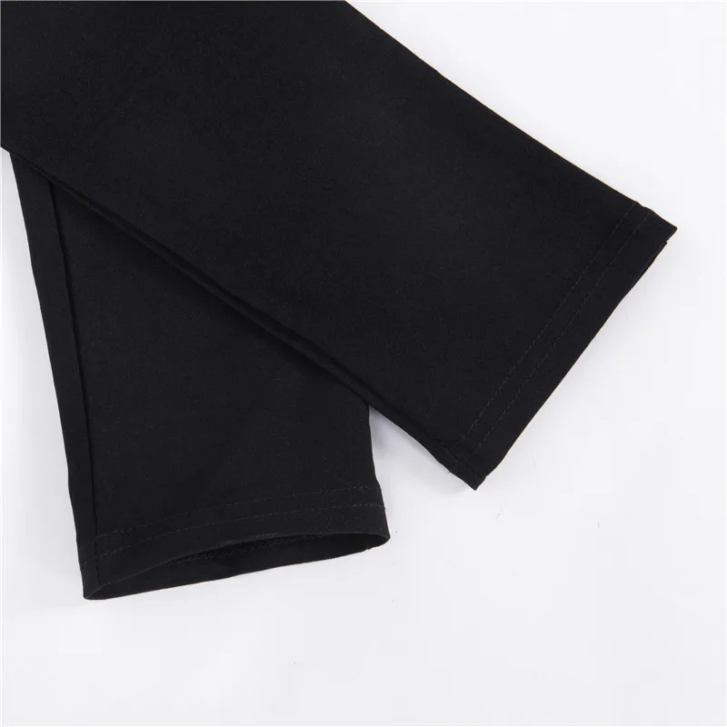 [You're My Secret] Hollow Out Pants Goth Sexy Pentagram Y2K Harajuku Grunge Black High Waist Elastic Trousers Punk Zipper Pants