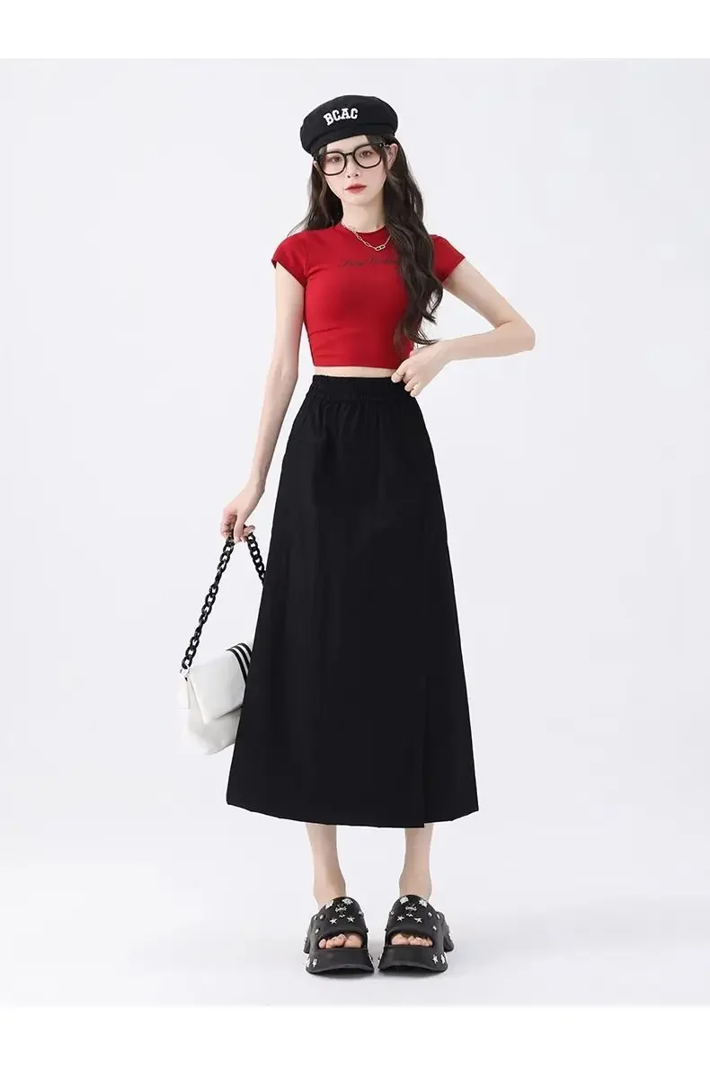 Summer Pantskirt Women High Waist Wide Leg Pants Gray Culottes Thin Loose Ice Silk Casual Overalls Semi Body Work Skirts Black