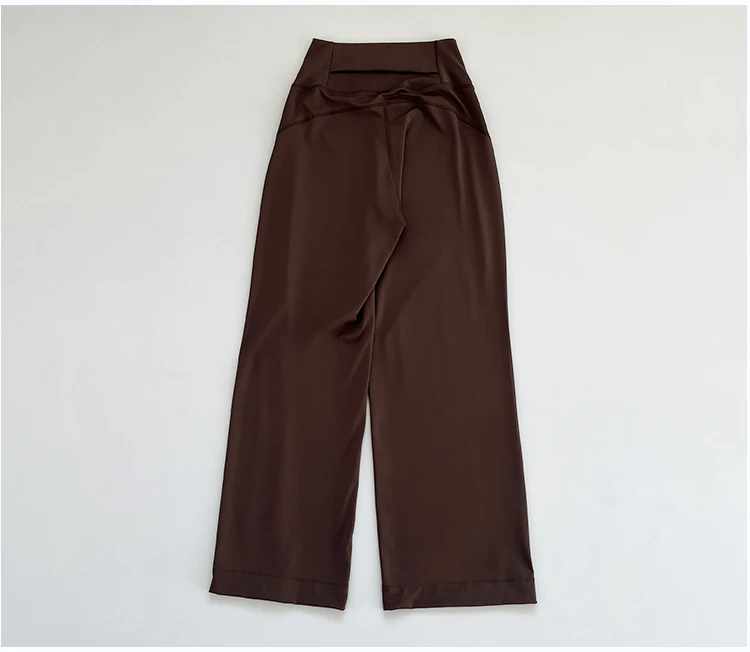 Autumn High Waisted Wide Leg Pants Sweat Absorbing Breathable Sports Fitness Leisure Yoga Pants Loose Floor Pants for Women