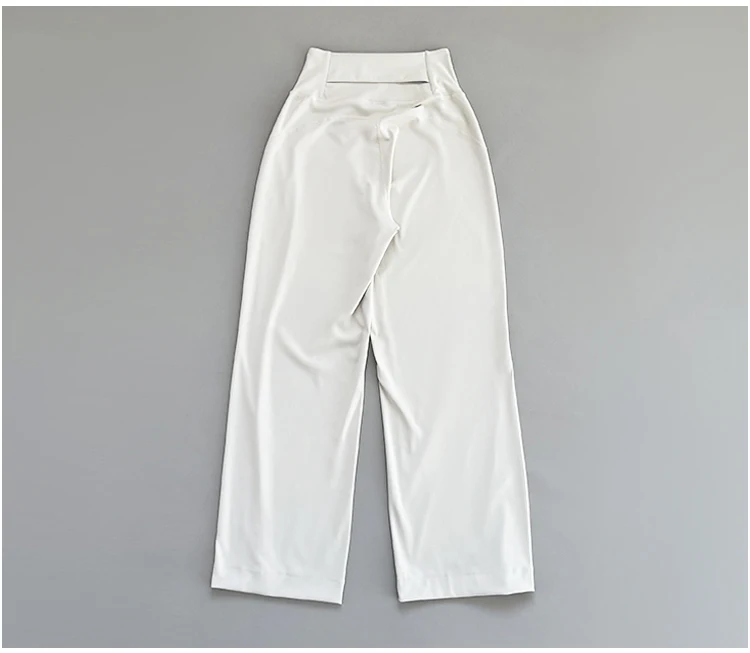 Autumn High Waisted Wide Leg Pants Sweat Absorbing Breathable Sports Fitness Leisure Yoga Pants Loose Floor Pants for Women