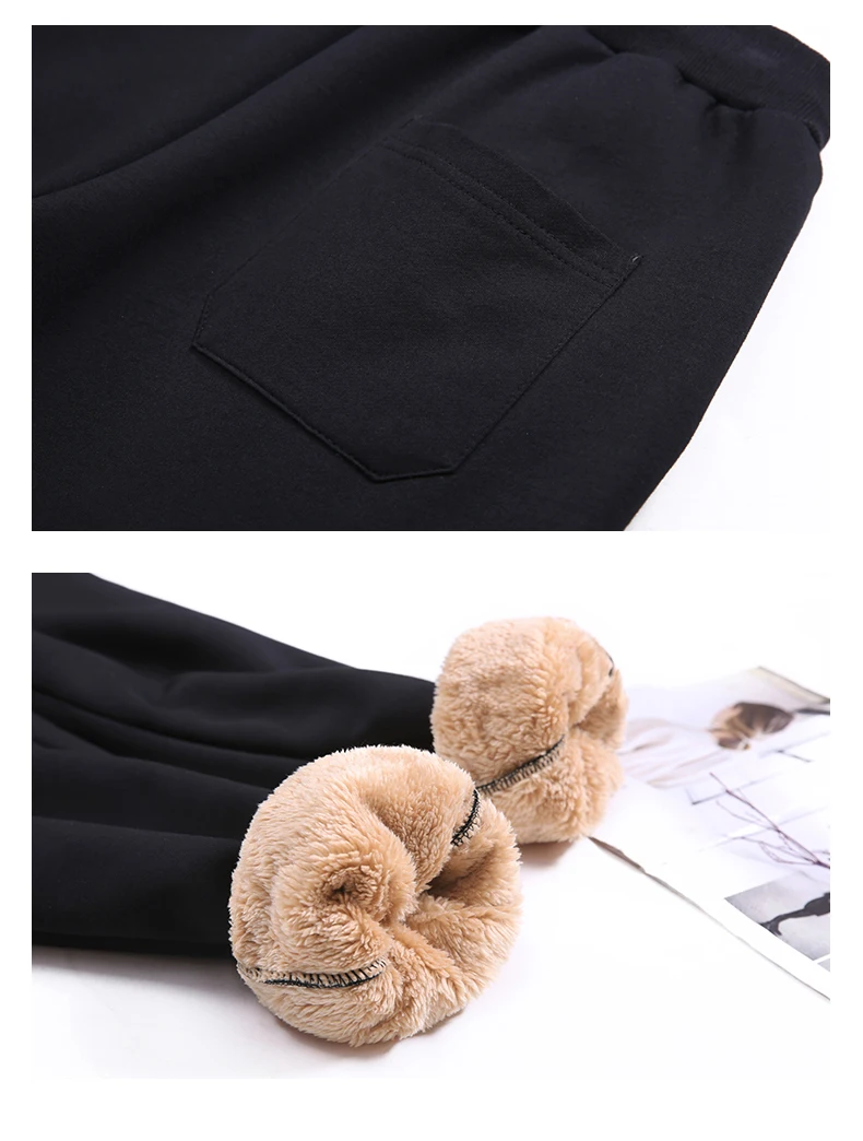 OUMENGKA Women Winter Thick Lambskin Cashmere Pants Warm Female Casual Cotton Pants Loose Harlan Long Trousers S-5XL 3XL 4XL