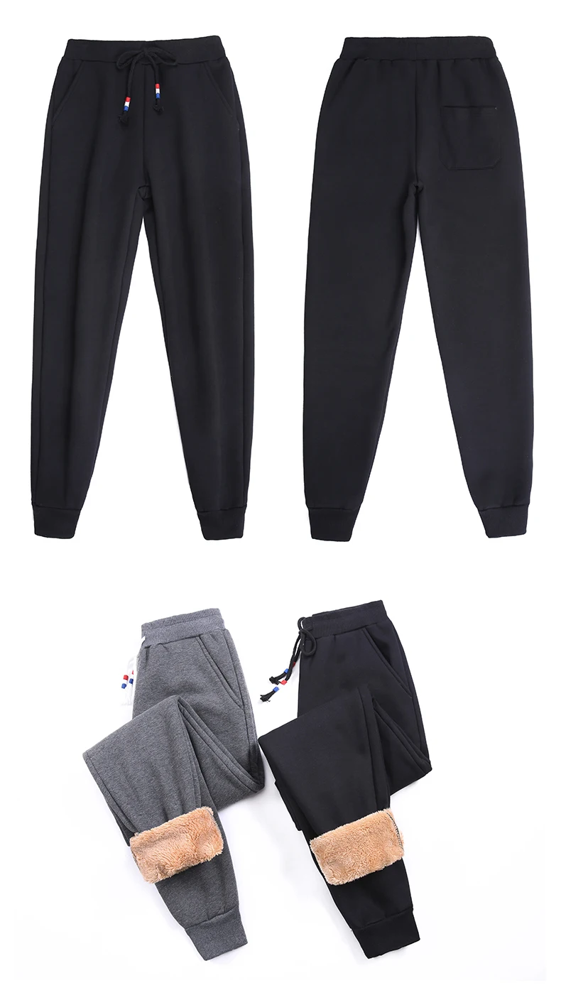 OUMENGKA Women Winter Thick Lambskin Cashmere Pants Warm Female Casual Cotton Pants Loose Harlan Long Trousers S-5XL 3XL 4XL
