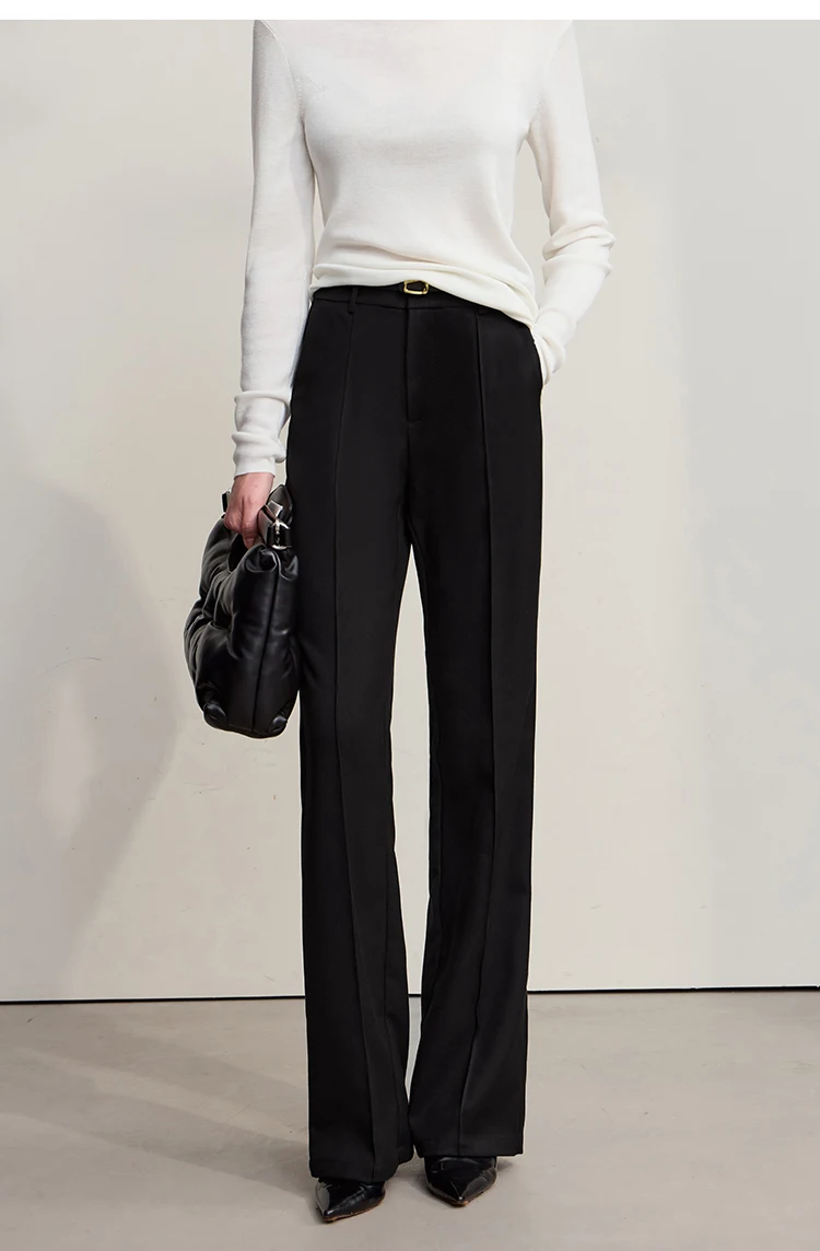 Amii Minimalist Women Pants 2025 Winter New Commuting Versatile Woman Clothes Casual Solid Color Straight Trousers 12544139