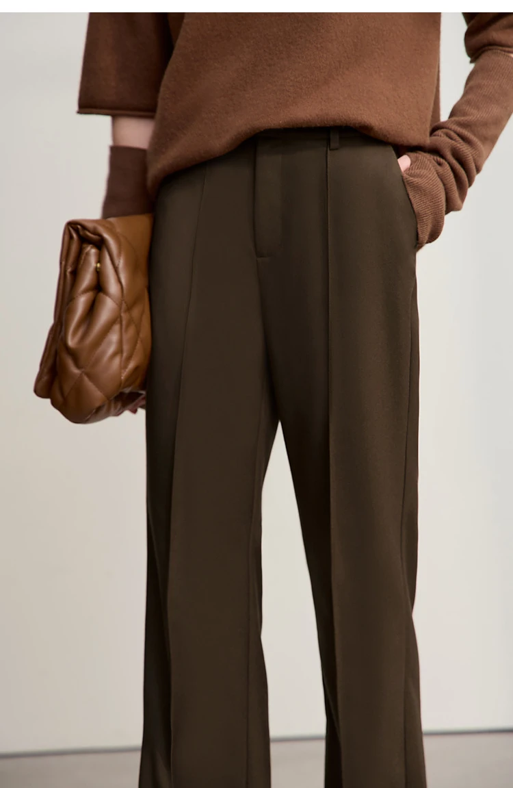 Amii Minimalist Women Pants 2025 Winter New Commuting Versatile Woman Clothes Casual Solid Color Straight Trousers 12544139