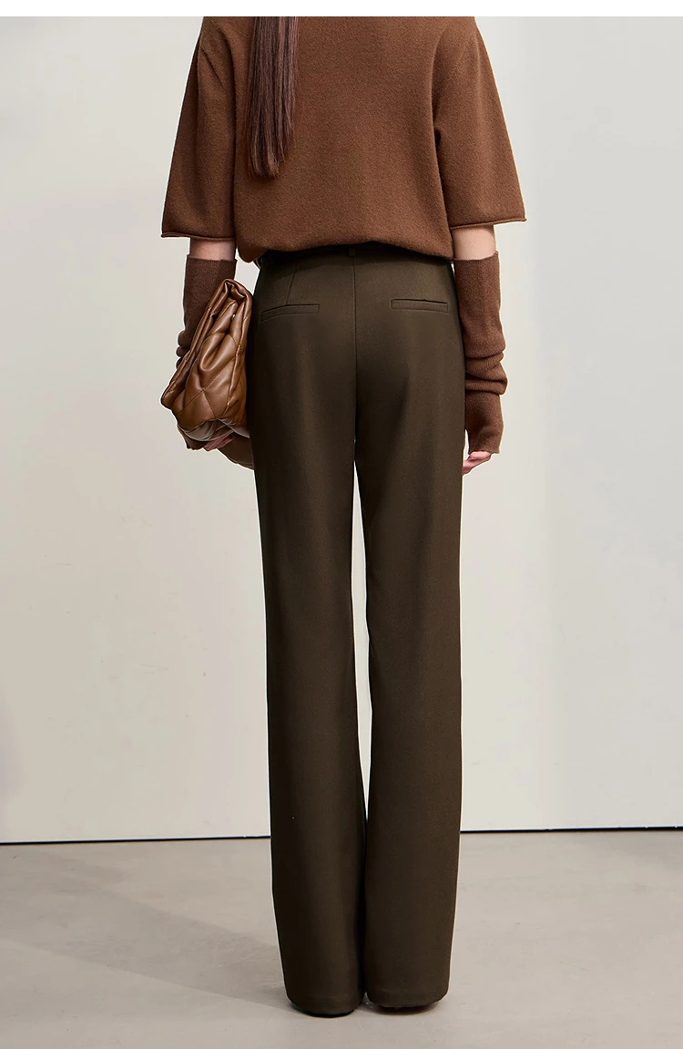 Amii Minimalist Women Pants 2025 Winter New Commuting Versatile Woman Clothes Casual Solid Color Straight Trousers 12544139