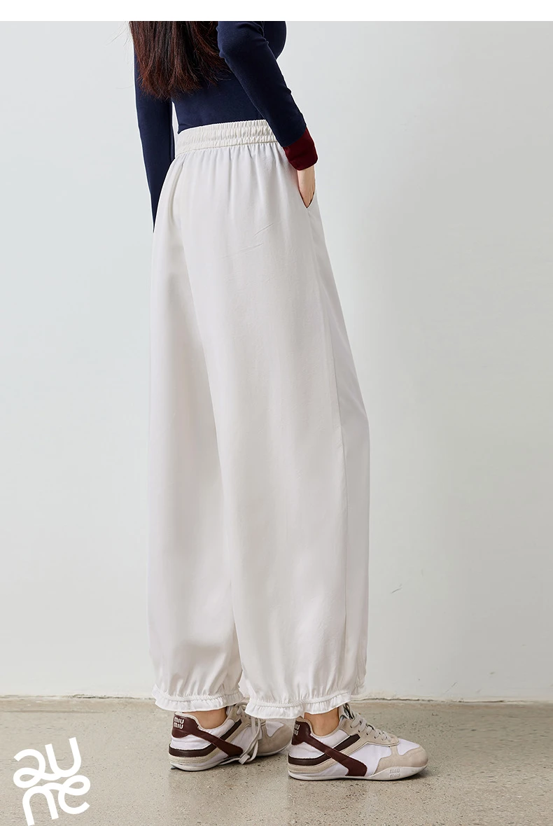 TOYOUTH Women's Lantern Pants 2026 Autumn New High Waist Bud Design Ankle-Length Loose Trousers