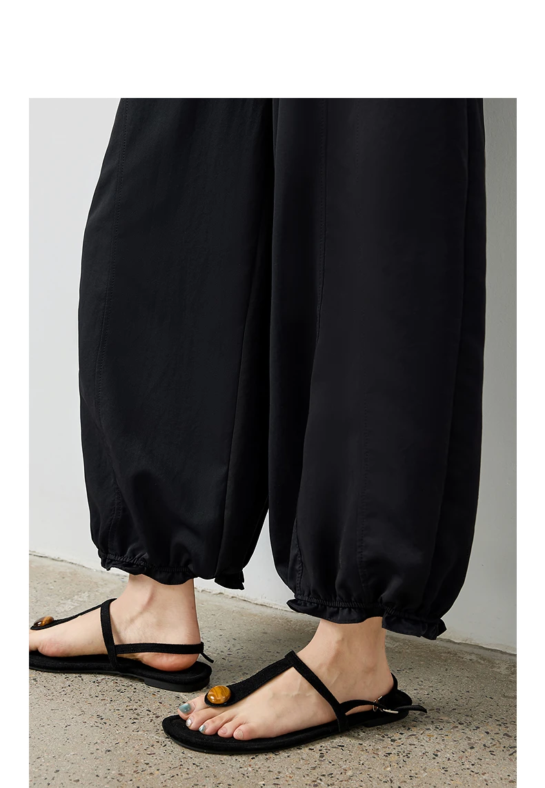 TOYOUTH Women's Lantern Pants 2026 Autumn New High Waist Bud Design Ankle-Length Loose Trousers