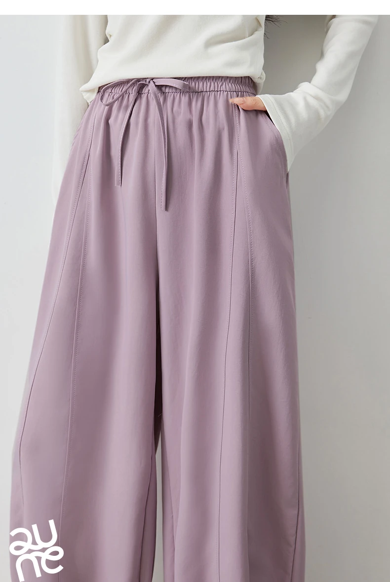 TOYOUTH Women's Lantern Pants 2026 Autumn New High Waist Bud Design Ankle-Length Loose Trousers