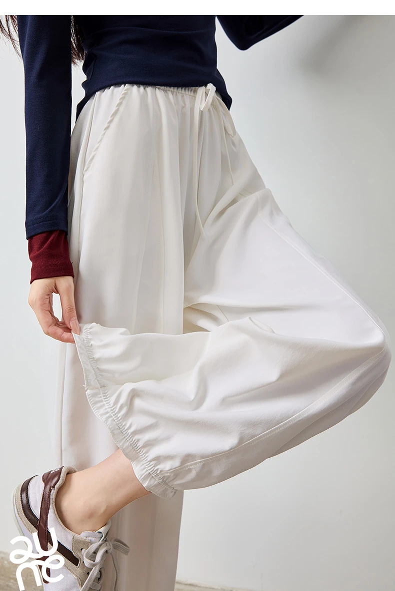 TOYOUTH Women's Lantern Pants 2026 Autumn New High Waist Bud Design Ankle-Length Loose Trousers