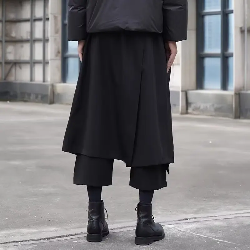 Japanese Y2k Black Hakama Pants for Women Stylish Wide-Leg Skirt Pants Baggy Casual Streetwear Party Chic Teenager Clothing