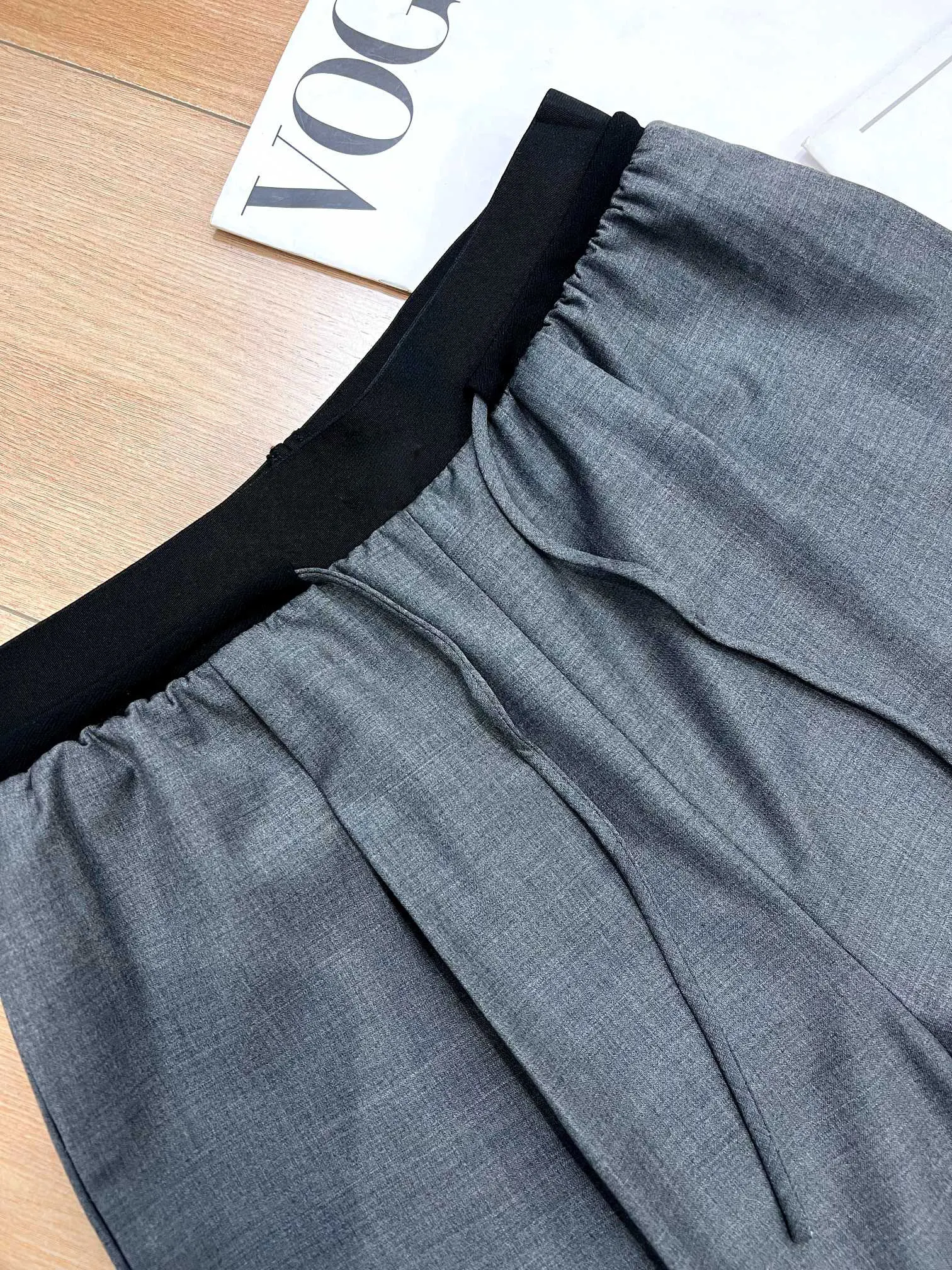 Women's Wool Straight-Leg Pants with Elastic Waistband – Spring 2026 New Arrival