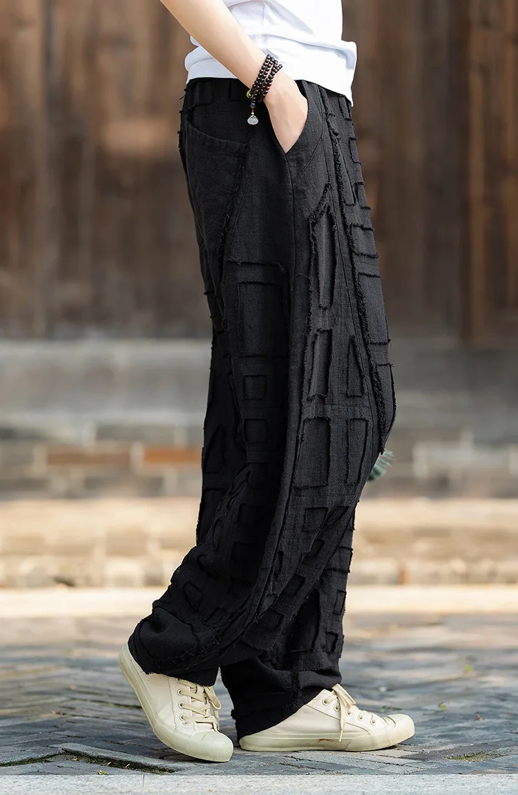 Johnature Women Vintage Linen Cotton Bloomers Pants Elastic Waist Solid Color Trousers 2025 Autumn New Loose Women Pants