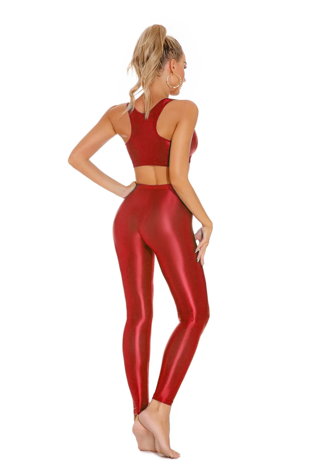 Sexy Shiny Pencil Pants Elastic Oil Glossy Tight Smooth Sheer See Through Leggings Dance Tights Candy Color Leotard
