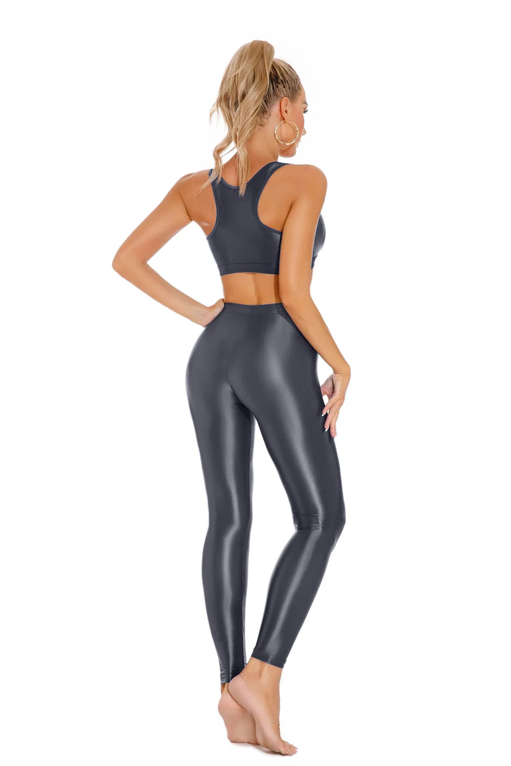 Sexy Shiny Pencil Pants Elastic Oil Glossy Tight Smooth Sheer See Through Leggings Dance Tights Candy Color Leotard
