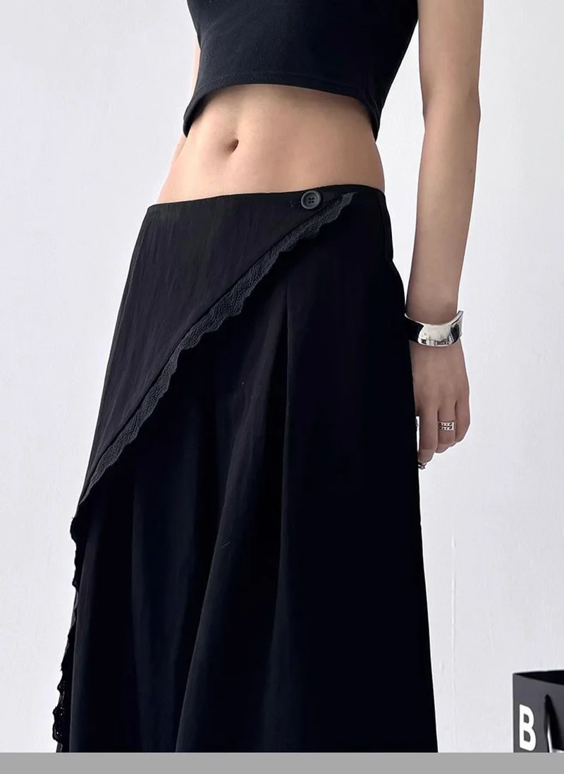 Zoki High Waist Streetwear Loose Pant Women Vintage Loose Design Wide Leg Trousers Casual All Match Summer Bf Hip Hop Pants New
