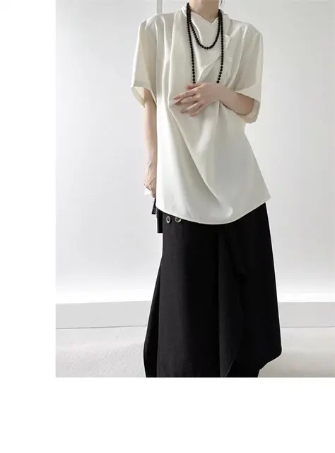 2025 Autumn New Fashion Button Irregular Skirt Pants and Wide Leg Pants Female Loose Casual All-Match Trousers Ladies Pants