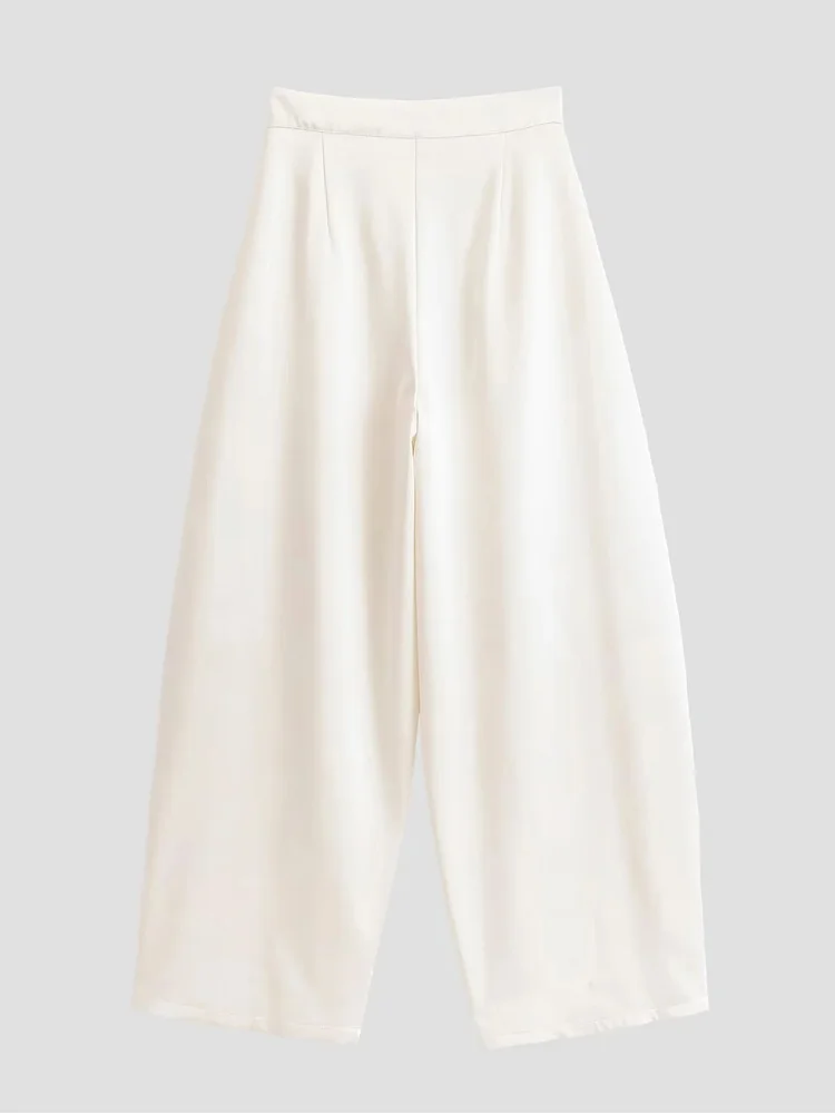 AACHOAE Women Wide Leg Palazzo Pants Elegant Office Trousers Loose Straight Leg Suit Pants Casual Long Workwear Trousers