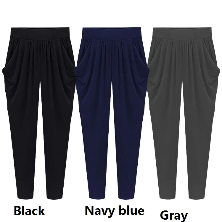 Summer Womens Harem Pants High Waist Loose Straight Ankle-length Pants Comfortable Casual OL Capris