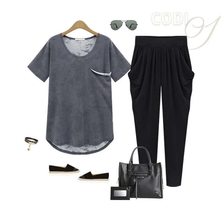 Summer Womens Harem Pants High Waist Loose Straight Ankle-length Pants Comfortable Casual OL Capris