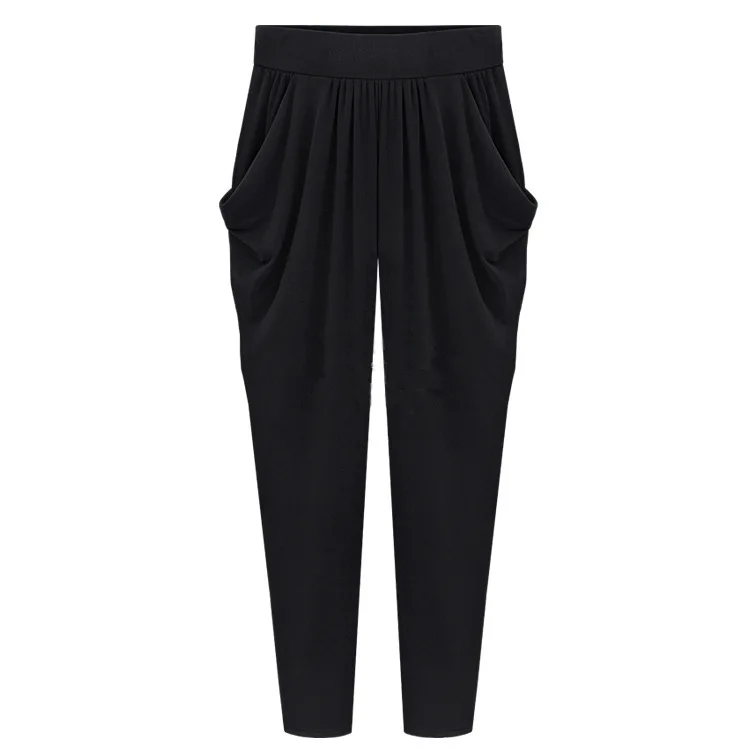 Summer Womens Harem Pants High Waist Loose Straight Ankle-length Pants Comfortable Casual OL Capris