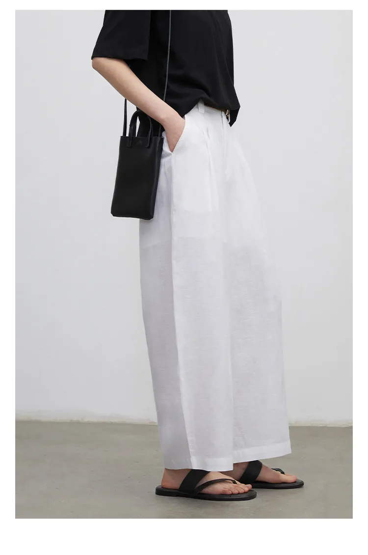 CHIC VEN New Fashion Women Trousers Loose Casual High Waist Female Wide Leg Ankle-length Pants Pleating Spring Summer 2026
