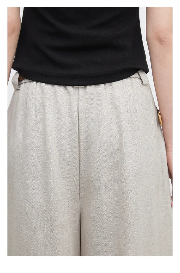 CHIC VEN New Fashion Women Trousers Loose Casual High Waist Female Wide Leg Ankle-length Pants Pleating Spring Summer 2026