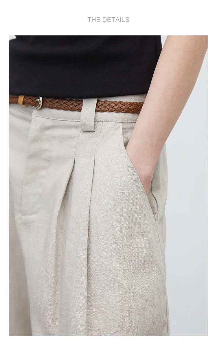 CHIC VEN New Fashion Women Trousers Loose Casual High Waist Female Wide Leg Ankle-length Pants Pleating Spring Summer 2026