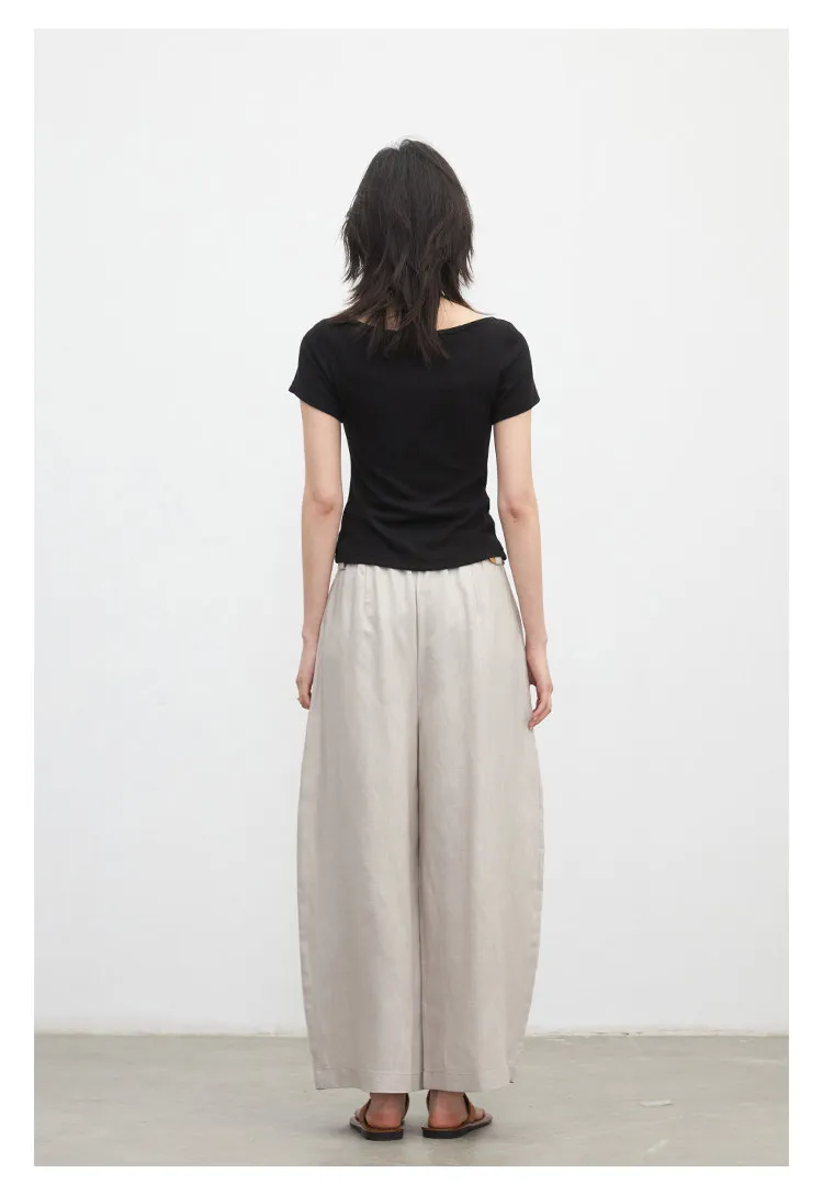 CHIC VEN New Fashion Women Trousers Loose Casual High Waist Female Wide Leg Ankle-length Pants Pleating Spring Summer 2026