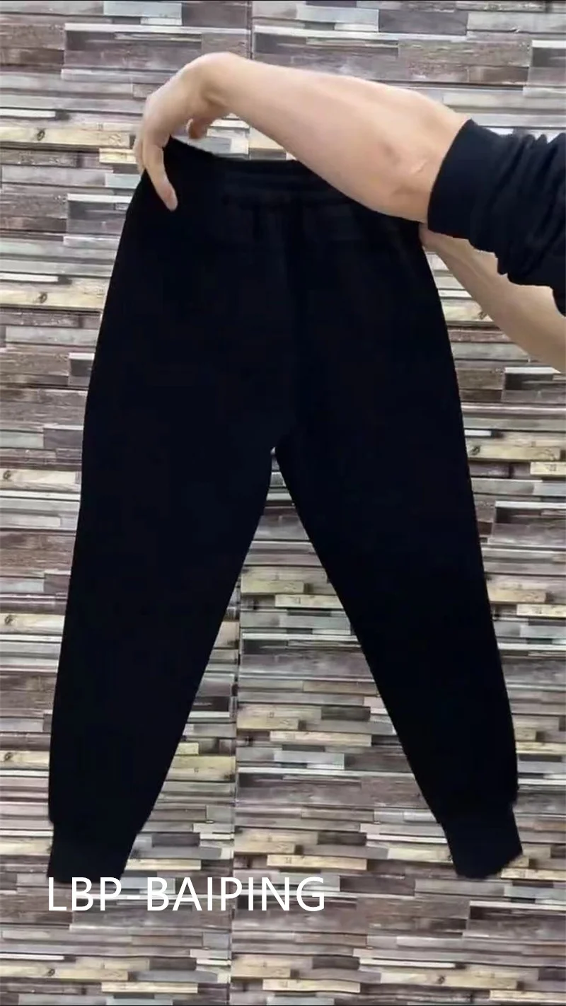 2026 New Fashion Autumn High Waist Women Harlem Pants Loose and Slim Skinny Zipper Pants Thickened Sports Casual Trousers Female