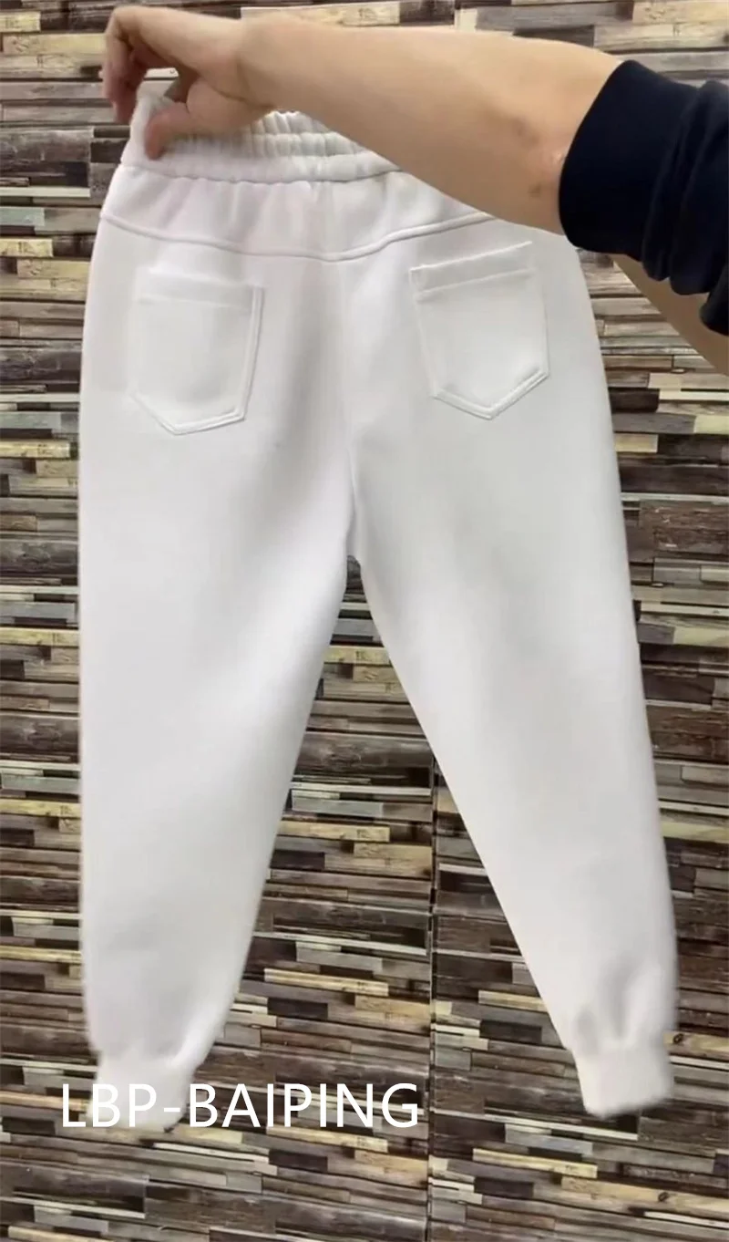 2026 New Fashion Autumn High Waist Women Harlem Pants Loose and Slim Skinny Zipper Pants Thickened Sports Casual Trousers Female