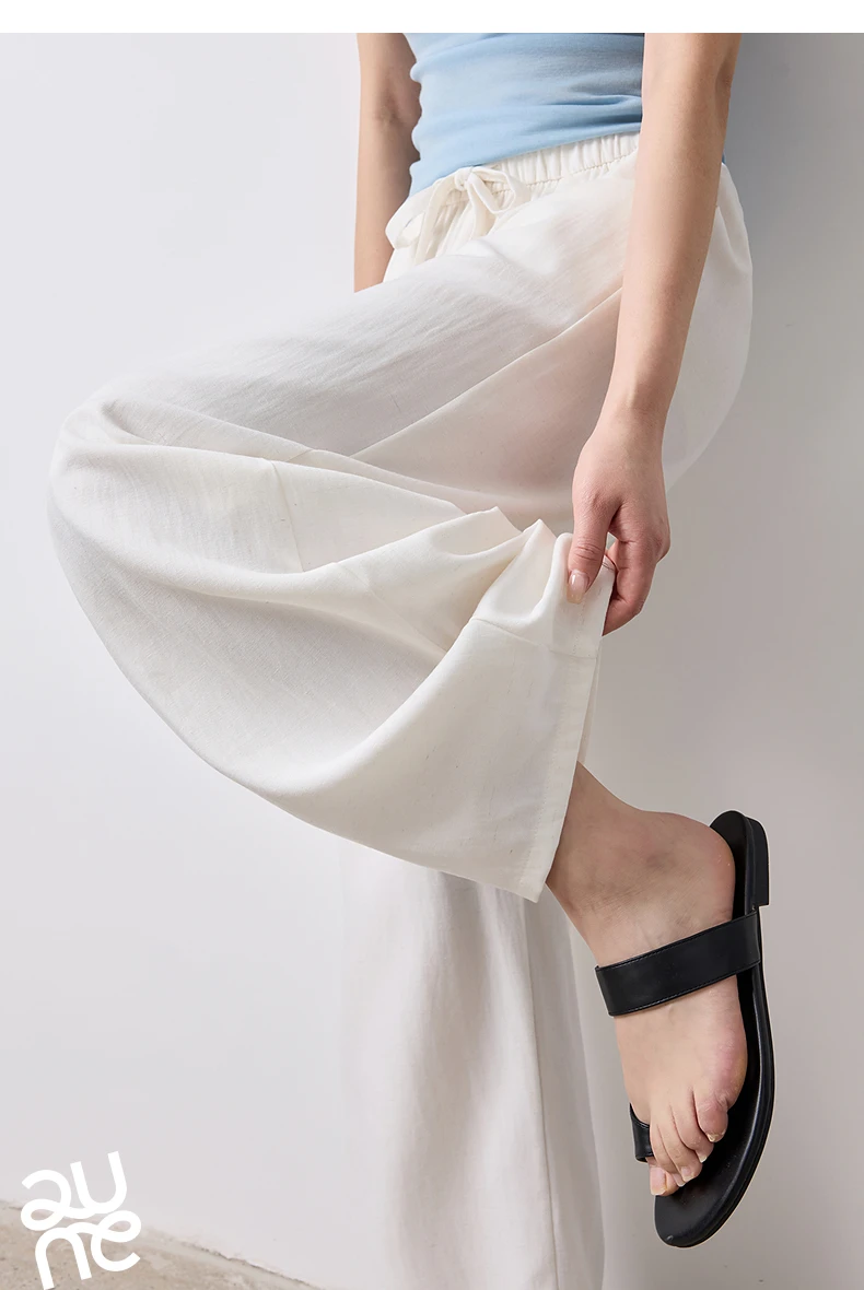 TOYOUTH Women Casual Pants Summer 2026 Breathable Elastic Waist Lantern Pants Wrinkled Texture Lazy Temperament Soft Comfortable