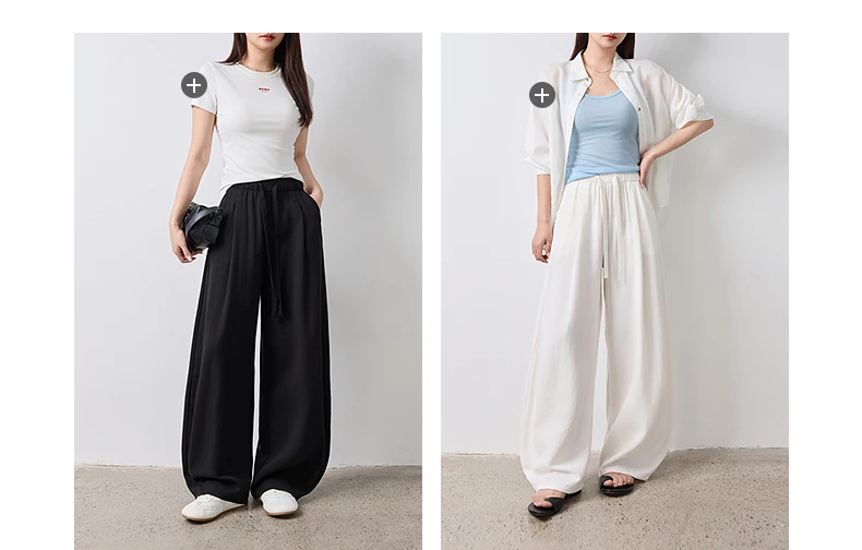 TOYOUTH Women Casual Pants Summer 2026 Breathable Elastic Waist Lantern Pants Wrinkled Texture Lazy Temperament Soft Comfortable