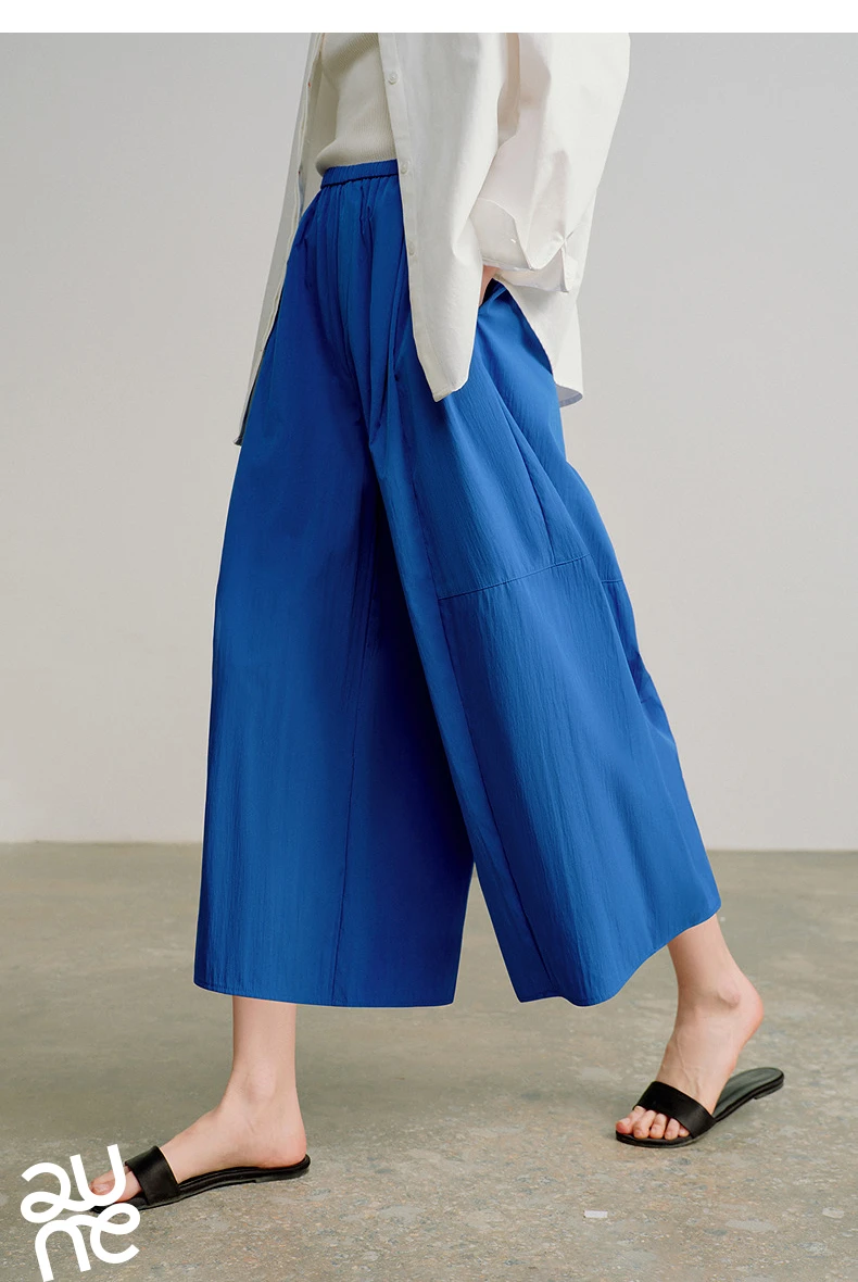 TOYOUTH Women 2026 Spring New Wide-Leg Skort Slimming Accordion Pleated Commuter Skirts