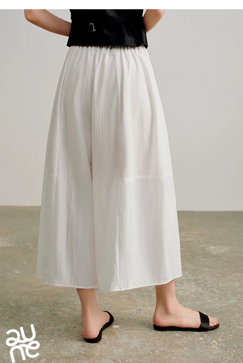 TOYOUTH Women 2026 Spring New Wide-Leg Skort Slimming Accordion Pleated Commuter Skirts