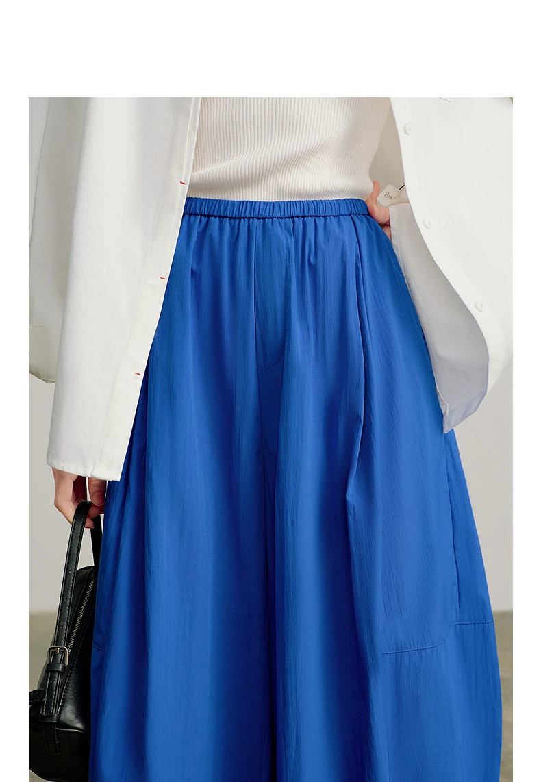 TOYOUTH Women 2026 Spring New Wide-Leg Skort Slimming Accordion Pleated Commuter Skirts