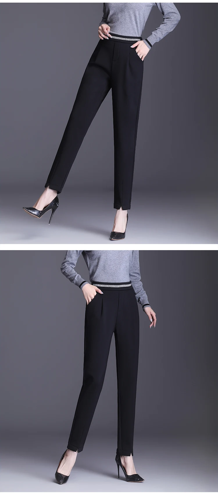 HighWaist Harun Pants Women's Spring/Autumn Fashion Large Size Women's Pants Elastic Waist Loose Casual Straight Tube Pants 5XL