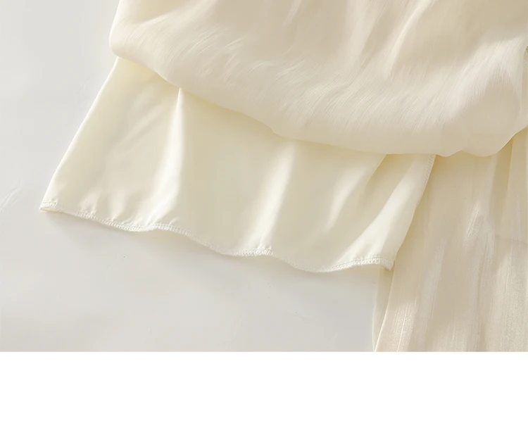 Summer Flowy Gauze Wide Leg Pants Women High Waist Loose Palazzo Trousers Elegant Ankle-Length Draped Pants Soft